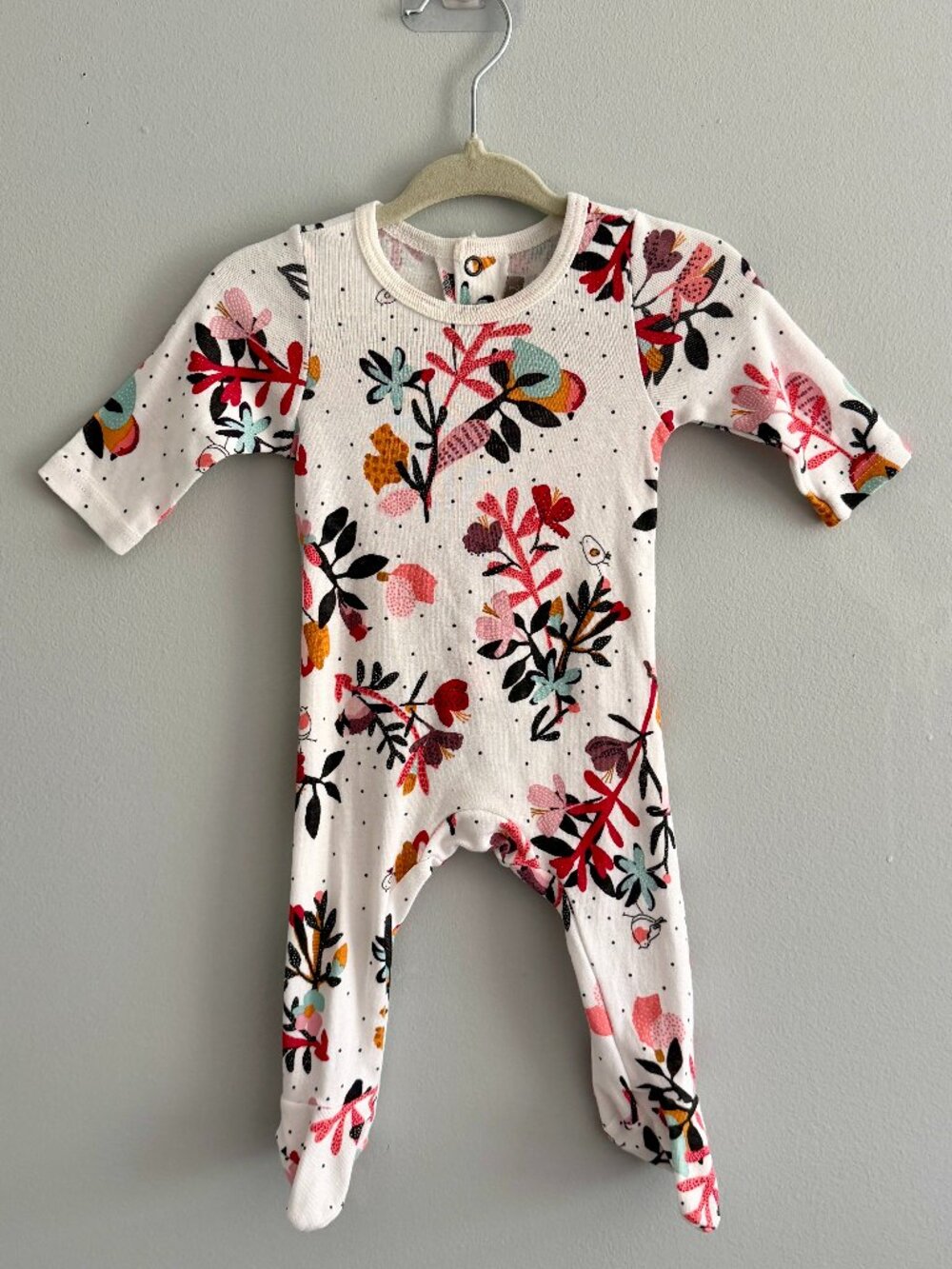 Catimini Floral Footed One Piece Sleeper Cotton EU Designer NB (1M)
